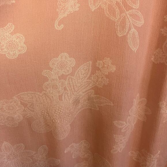 OneTheLand Maxi Dress Large Pink Cold Shoulder Halter Floral Feminine Romantic - Picture 9 of 12